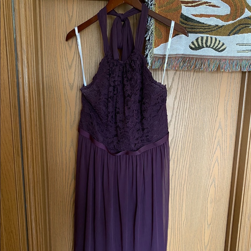 Dark purple knee length formal/bridesmaid dress